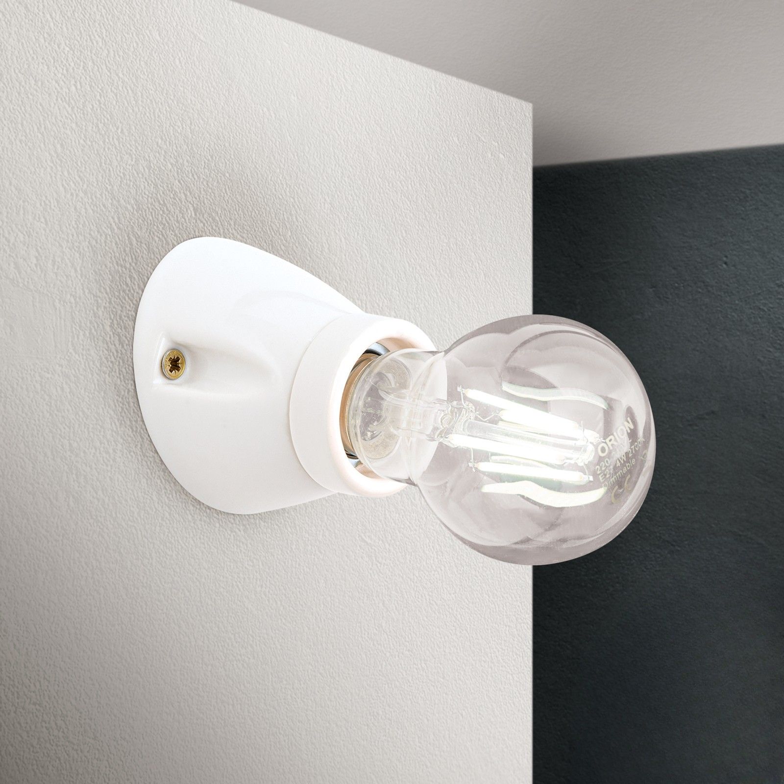 Wall light FROST, 1-lamp, ceramic, white