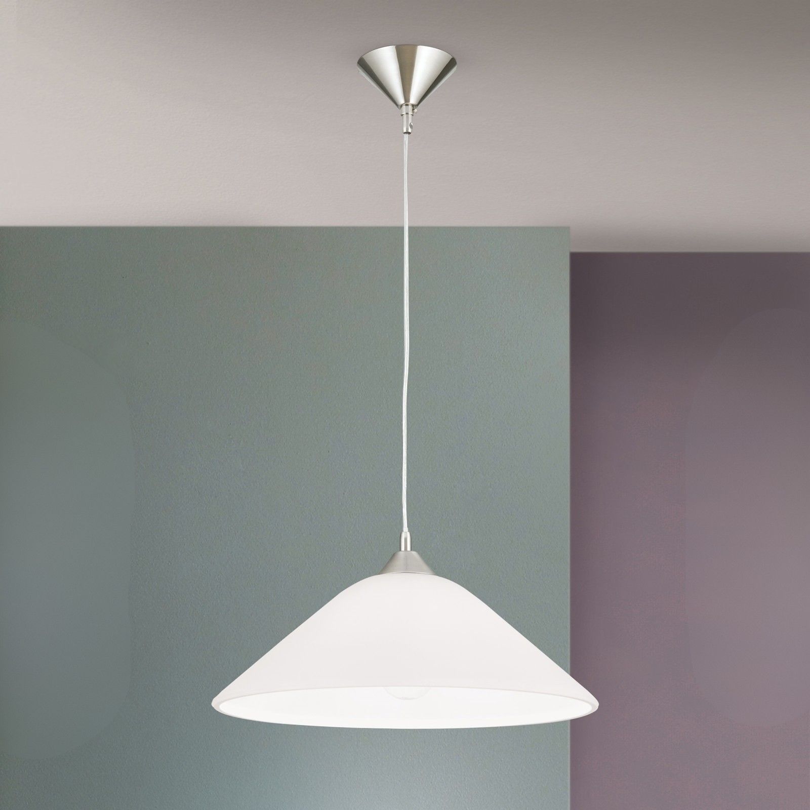 Single pendant GRADO, satin chrome finish