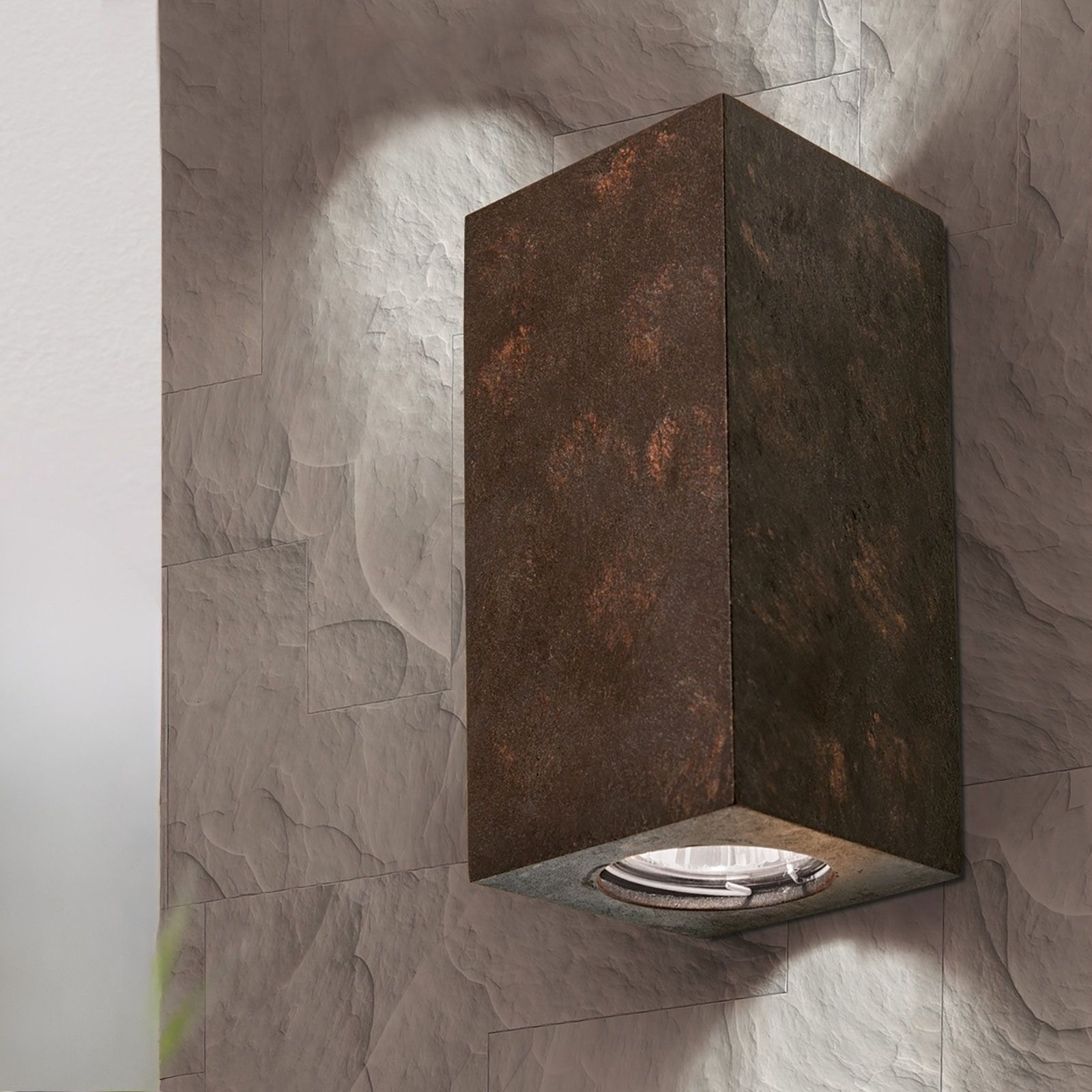 Wandleuchte CUBE, 2-flammig, rost