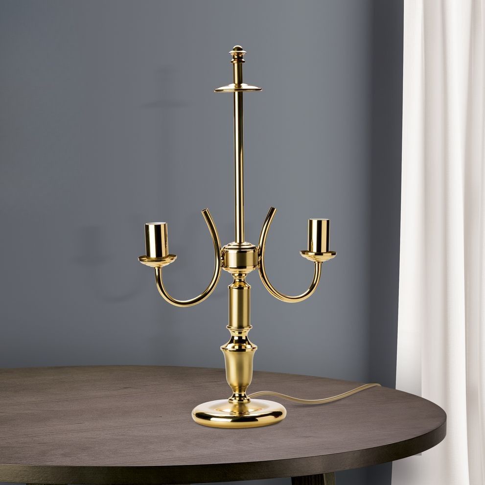 Tischlampenfuß, Messing-matt, ohne Schirm, Höhe 45 cm