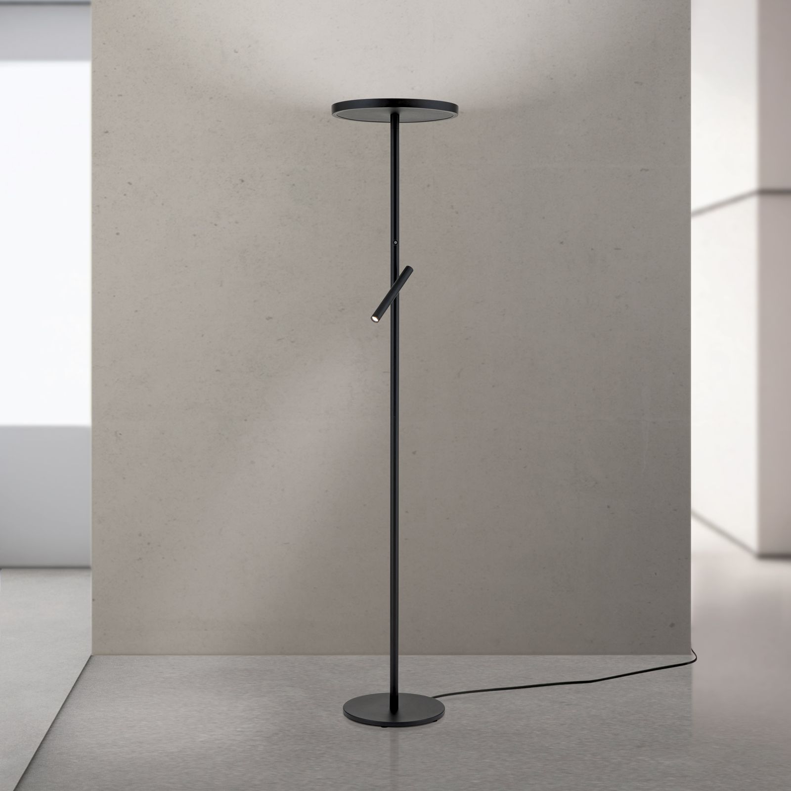 LED floor lamp TEIDE, matt black