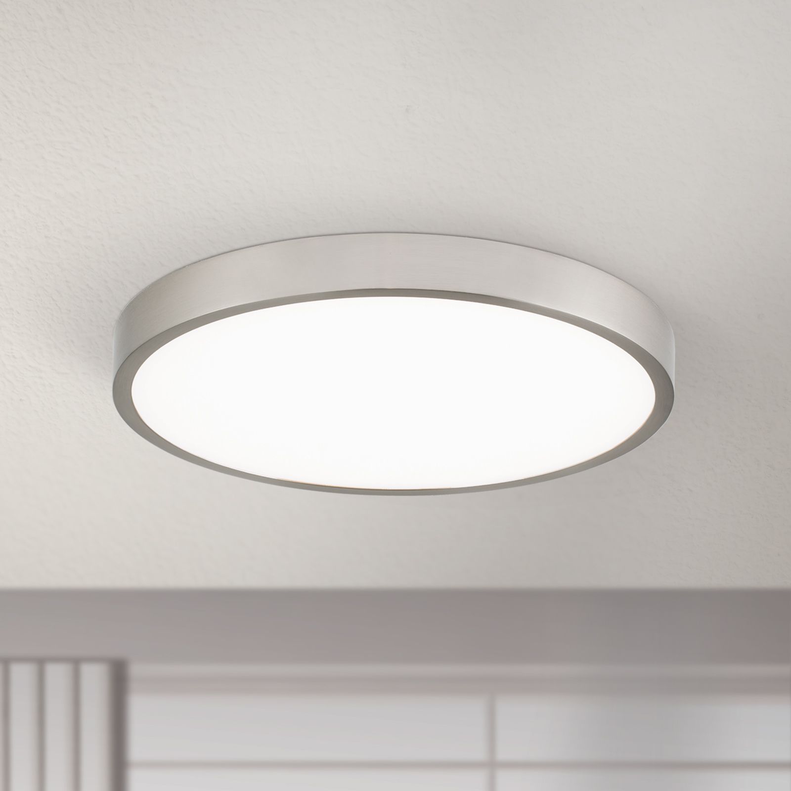BULLY LED ceiling light, Ø 24 cm, satin chrome
