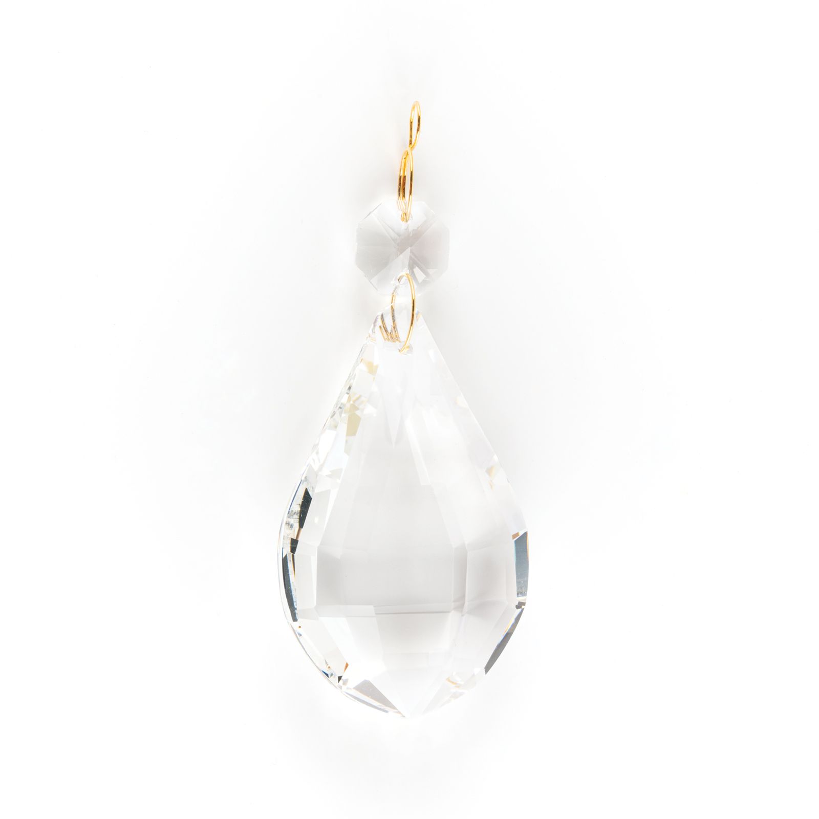 Chandelier crystal, 1 octagon and 1 almond, transparent