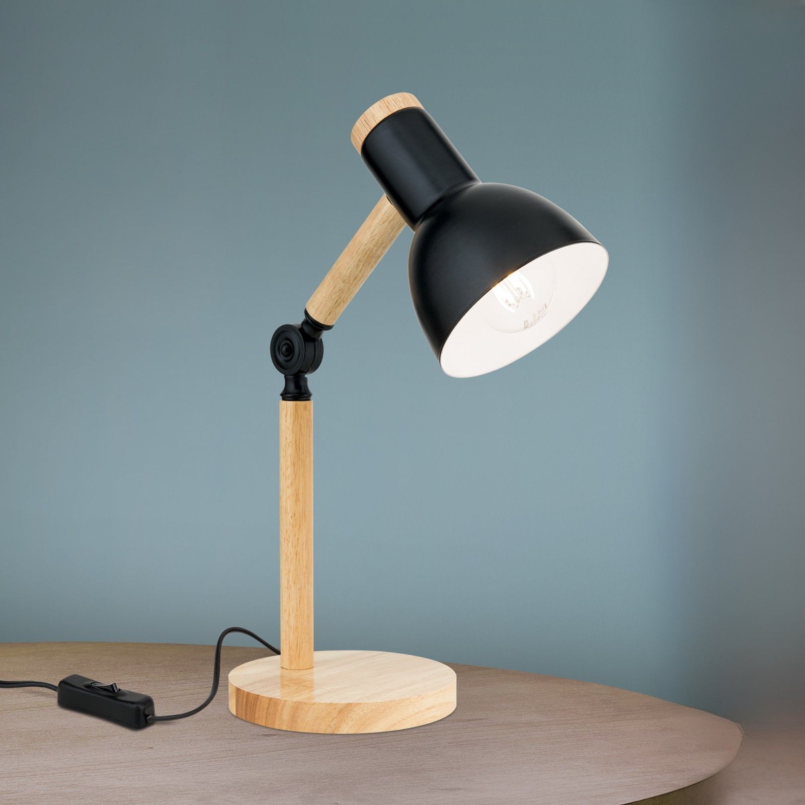 Tischleuchte ANIKA, Holz-Schwarz
