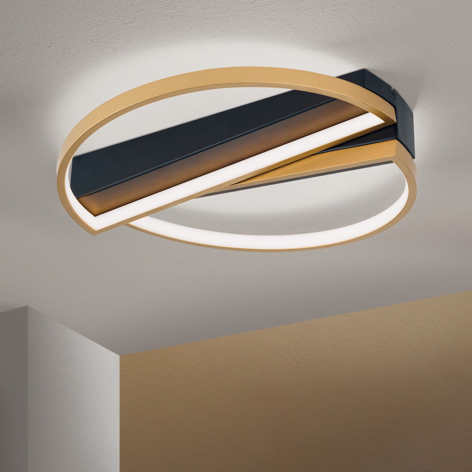 LED stropní svítidlo OLGA, černá a zlatá