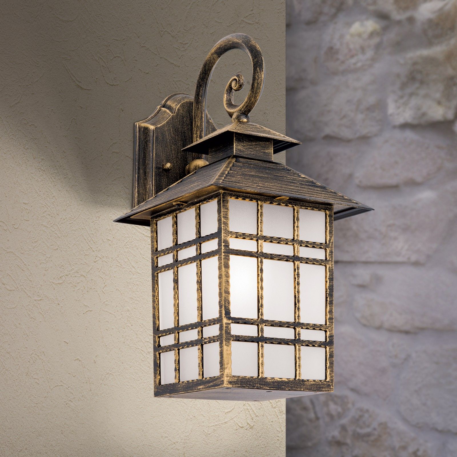 Venkovní nástěnné svítidlo KIKO, patina