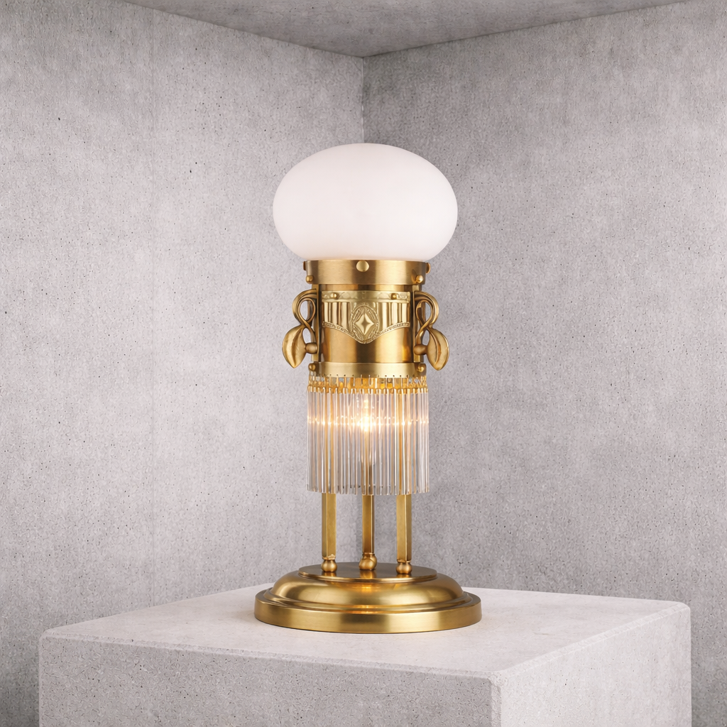 Table lamp ADELE, 2-flames, antique brass