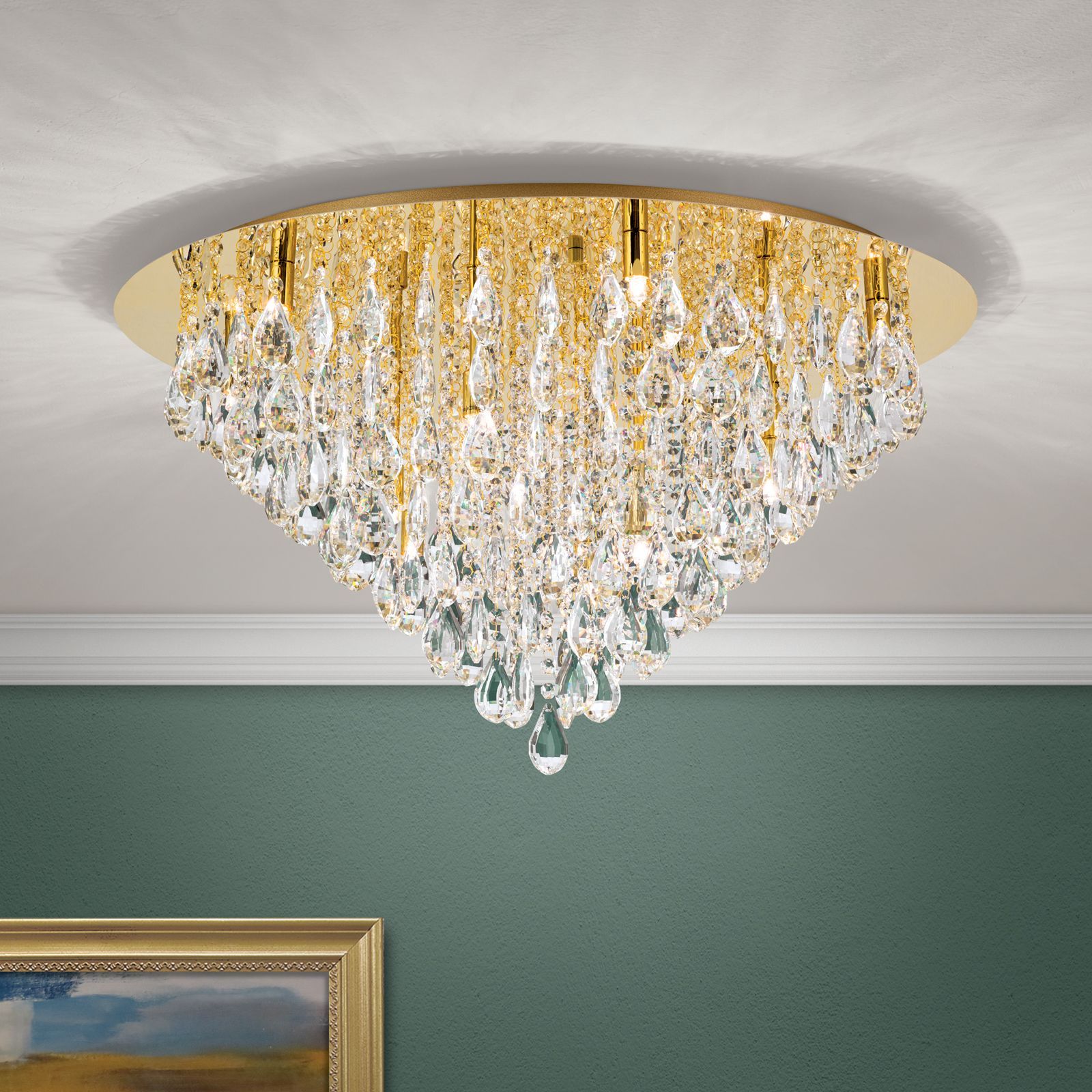 Crystal Ceiling Lamp Celeste Gold