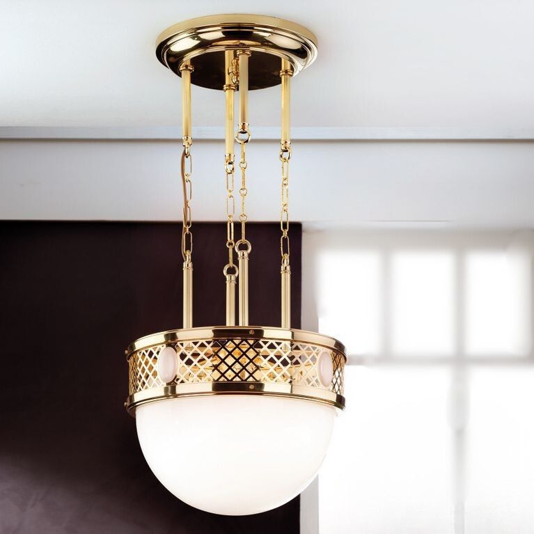 Pendant lamp ALT WIEN, shiny brass, 40cm