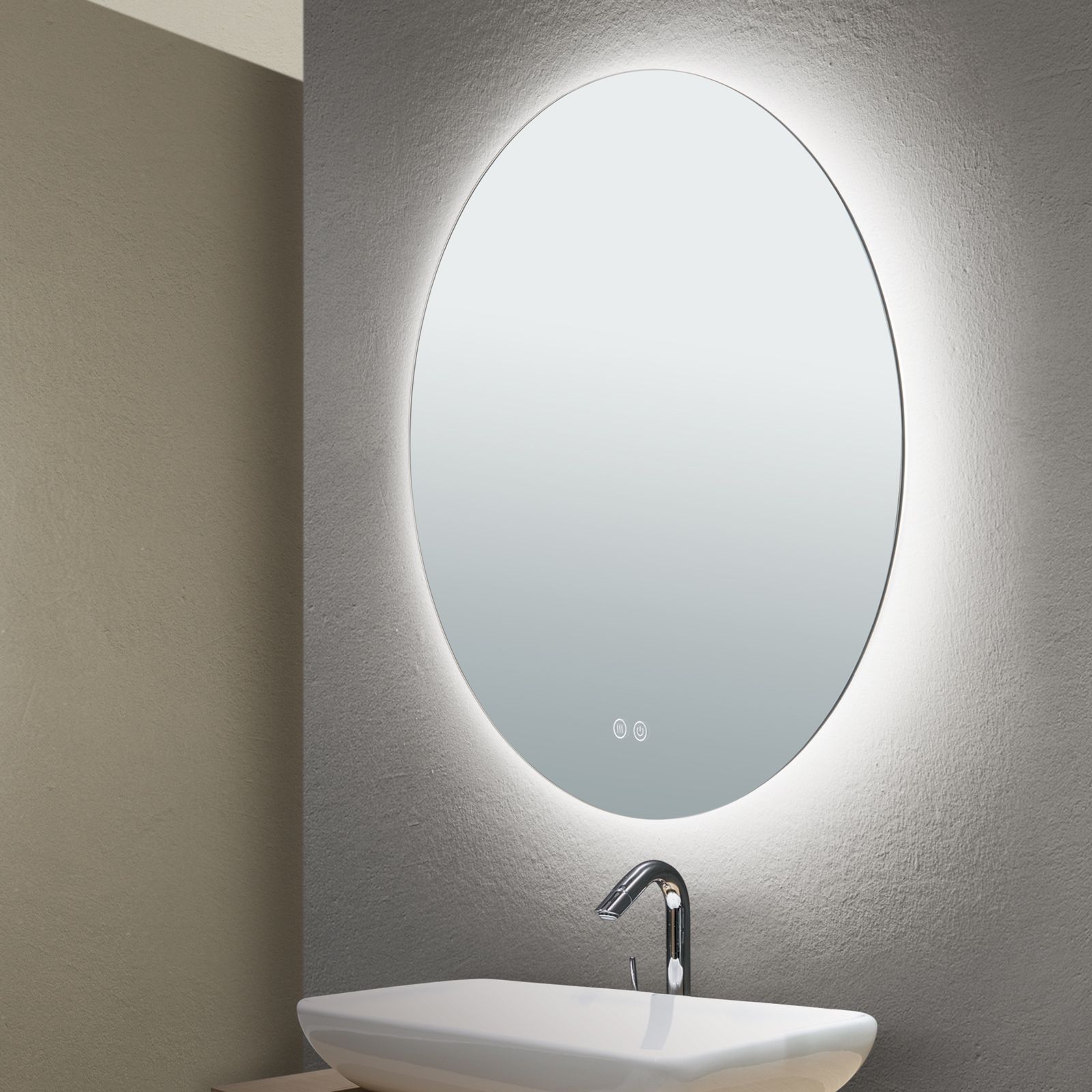 LED mirror FOCUS, Ø60cm, with tarnish protection