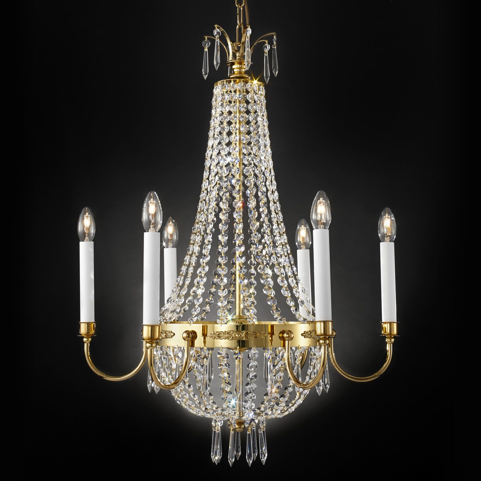 Lustr EMPIRE CRYSTAL, zlatý, 62cm