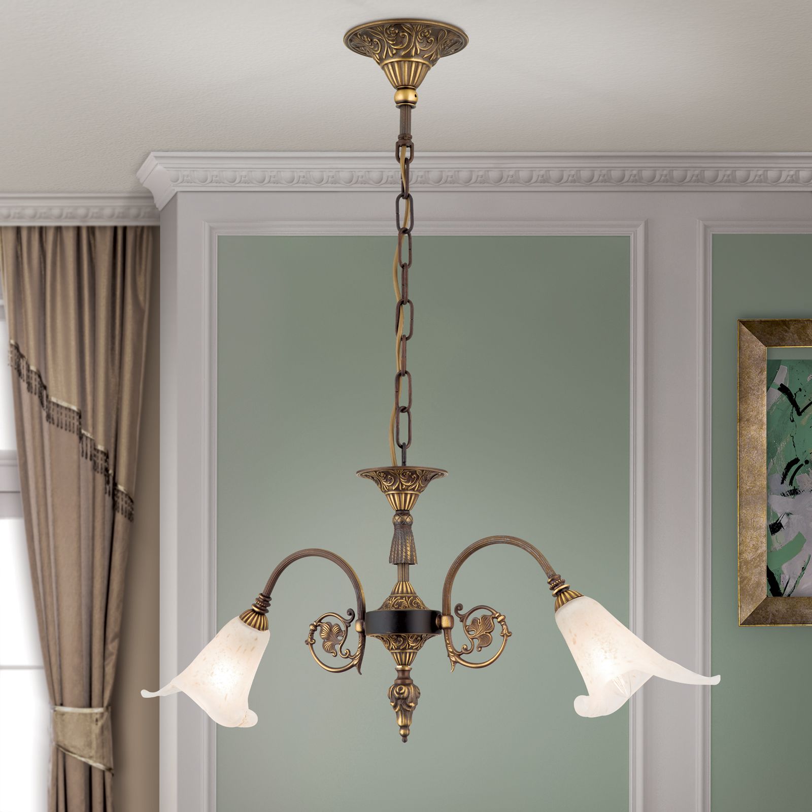 Luster TOSCA, 2-flammig, Altpatina