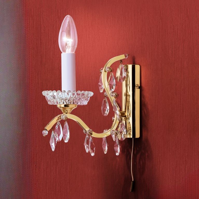 Wall light HIROHITO, 1-flame, gold