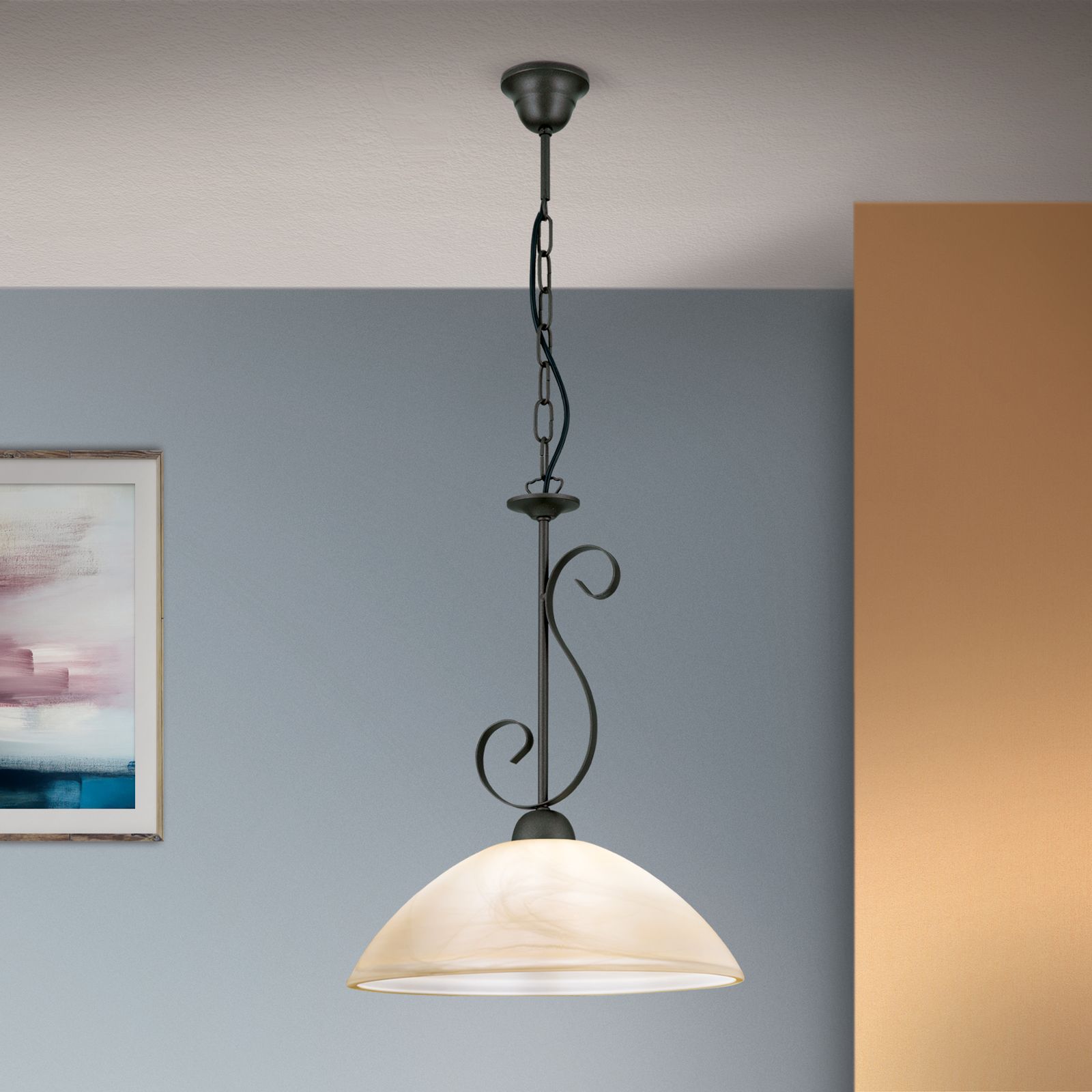 Pendant lamp ELLA, 1-flame, Antique