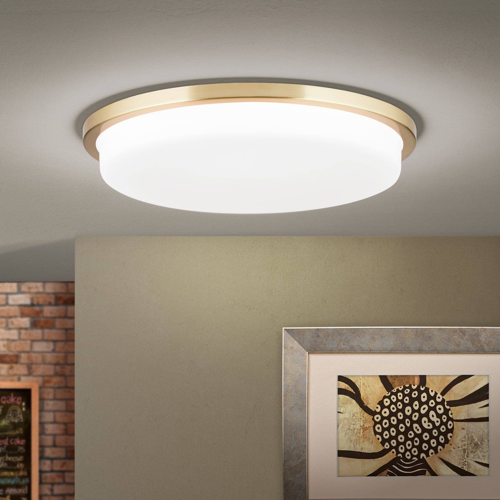LEROX LED Ceiling Light, brass finish, Ø 40cm