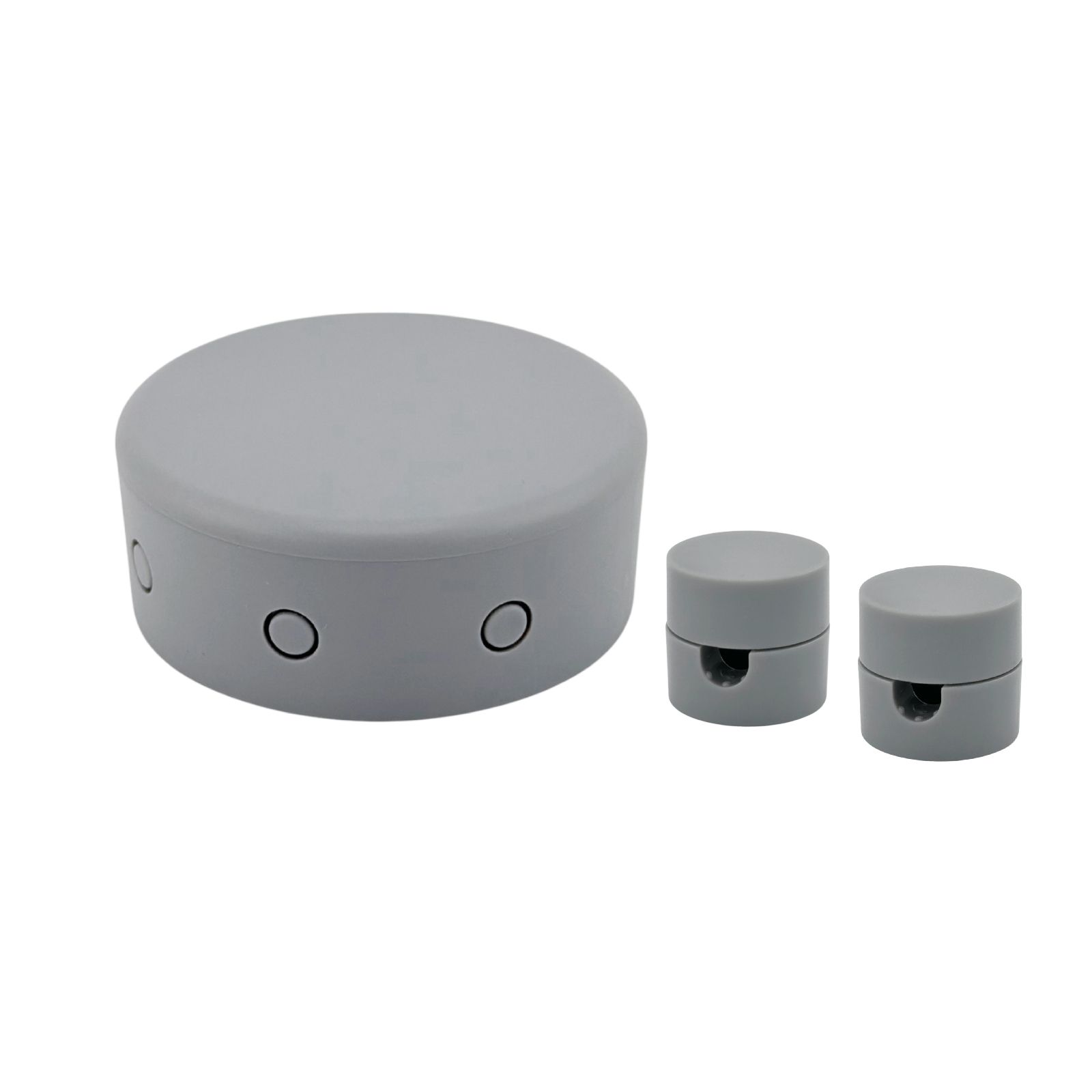 Distributor canopy set incl. 2 pins for ceiling, PVC, Ø 70 mm, grey