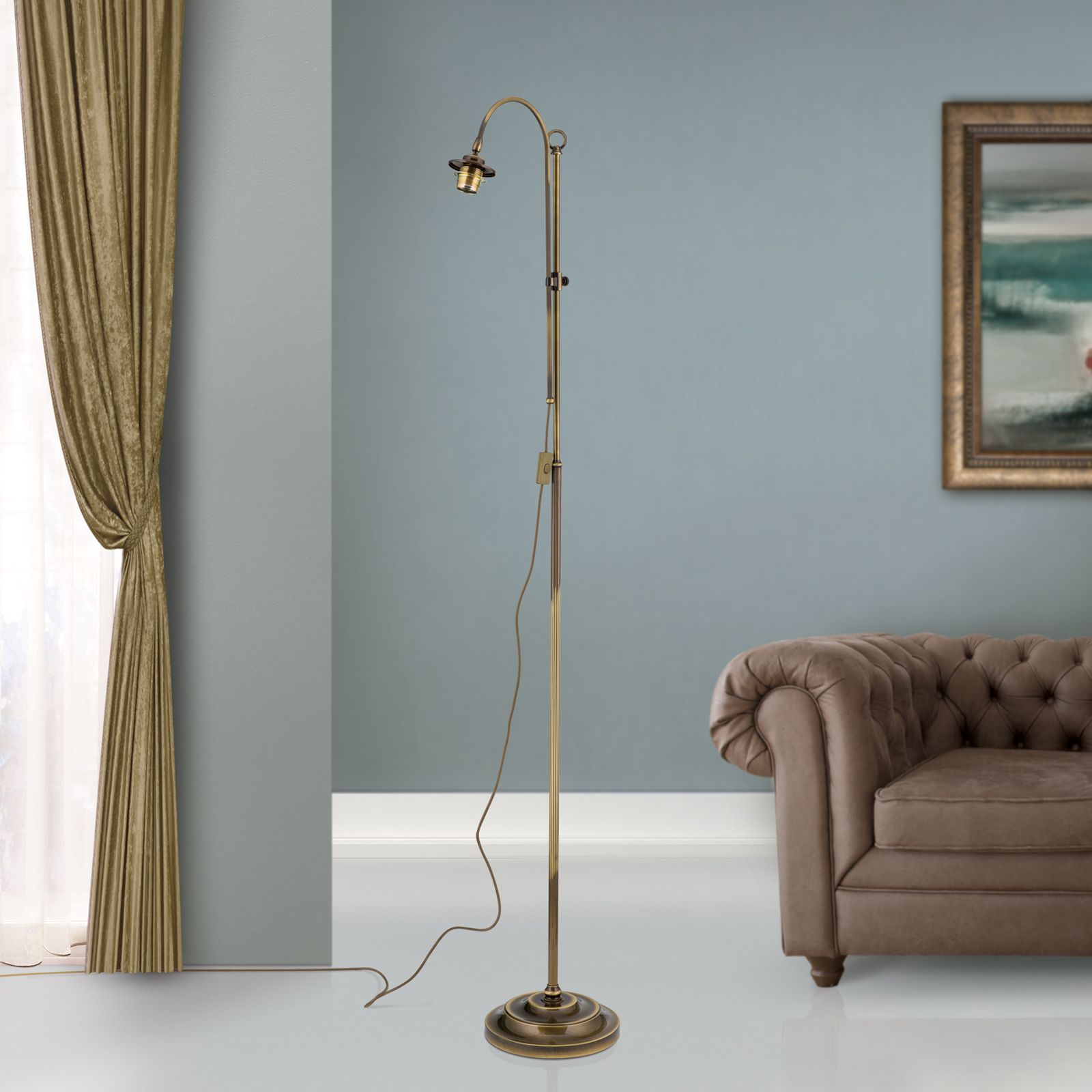 Floor lamp, patina, without shade, 168,5 cm