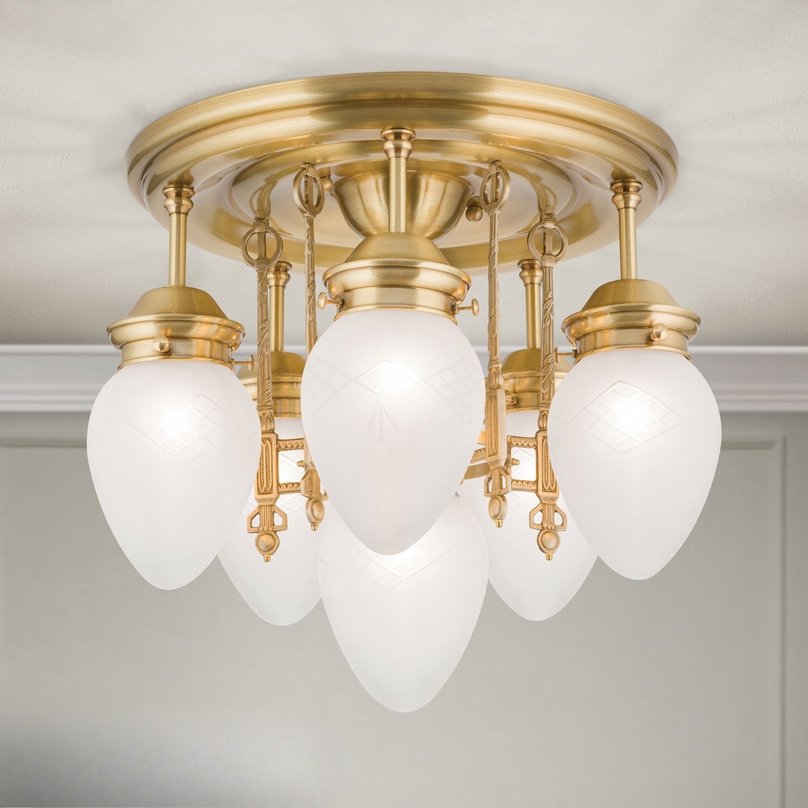 Stropní lustr BUDAPESTŤ, 6ti žárovkový, bronz