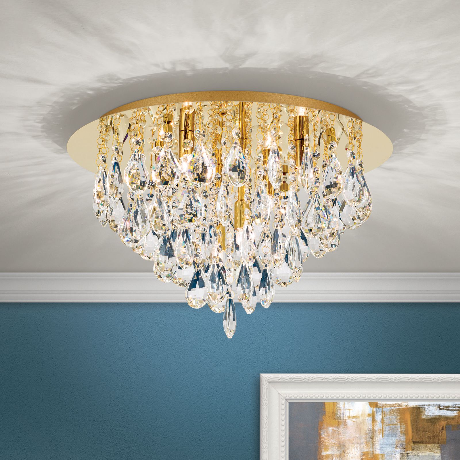 Kristalldeckenleuchte CELESTE, Gold, 45cm