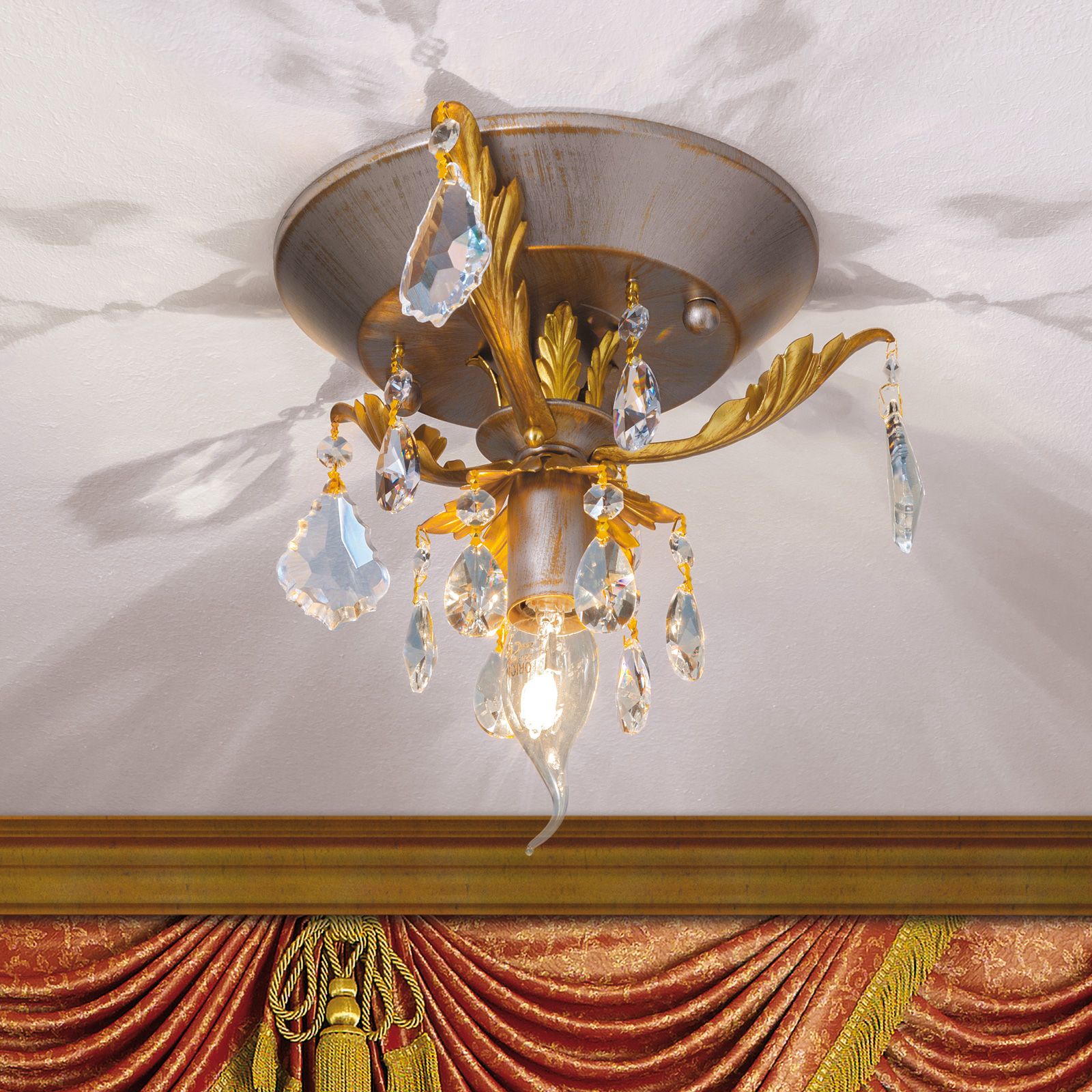 Deckenleuchte MIRAMARE, 1-flammig, silbergold