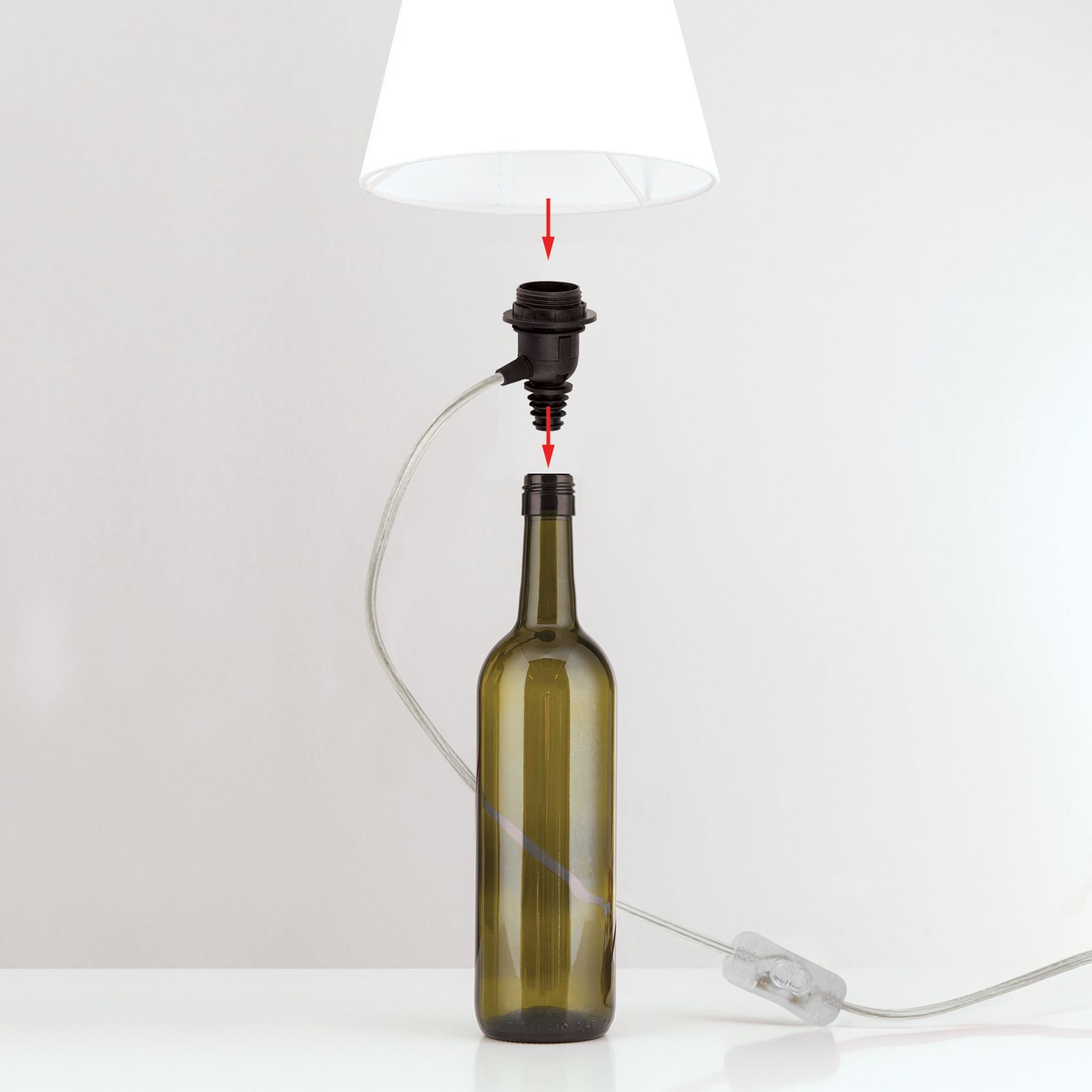 Fassung BOTTLE für DIY-Leuchte, transparent