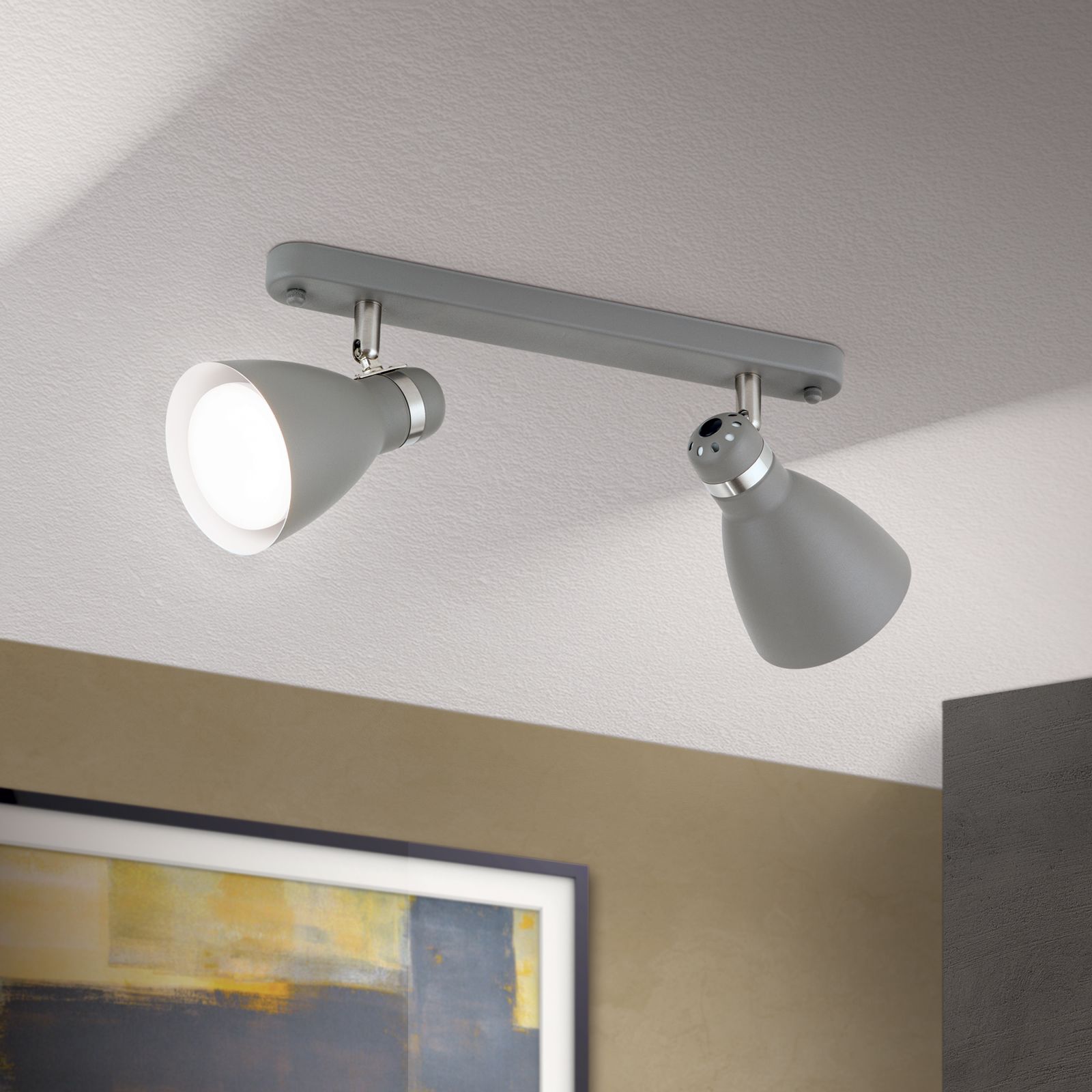 Spotlight SCHOOL, grey, 2-lamps