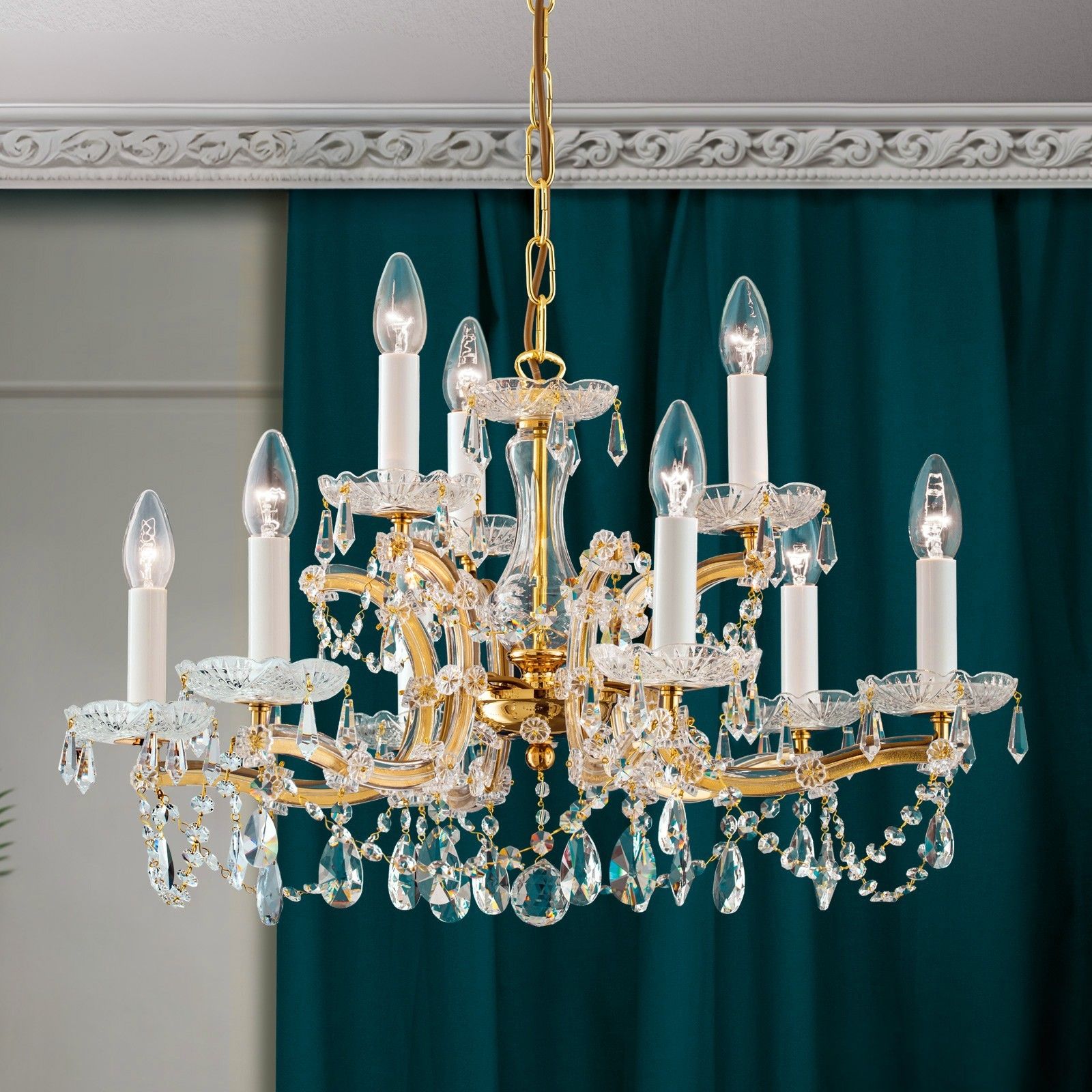 Luster MARIA THERESIA, 9-flammig, gold