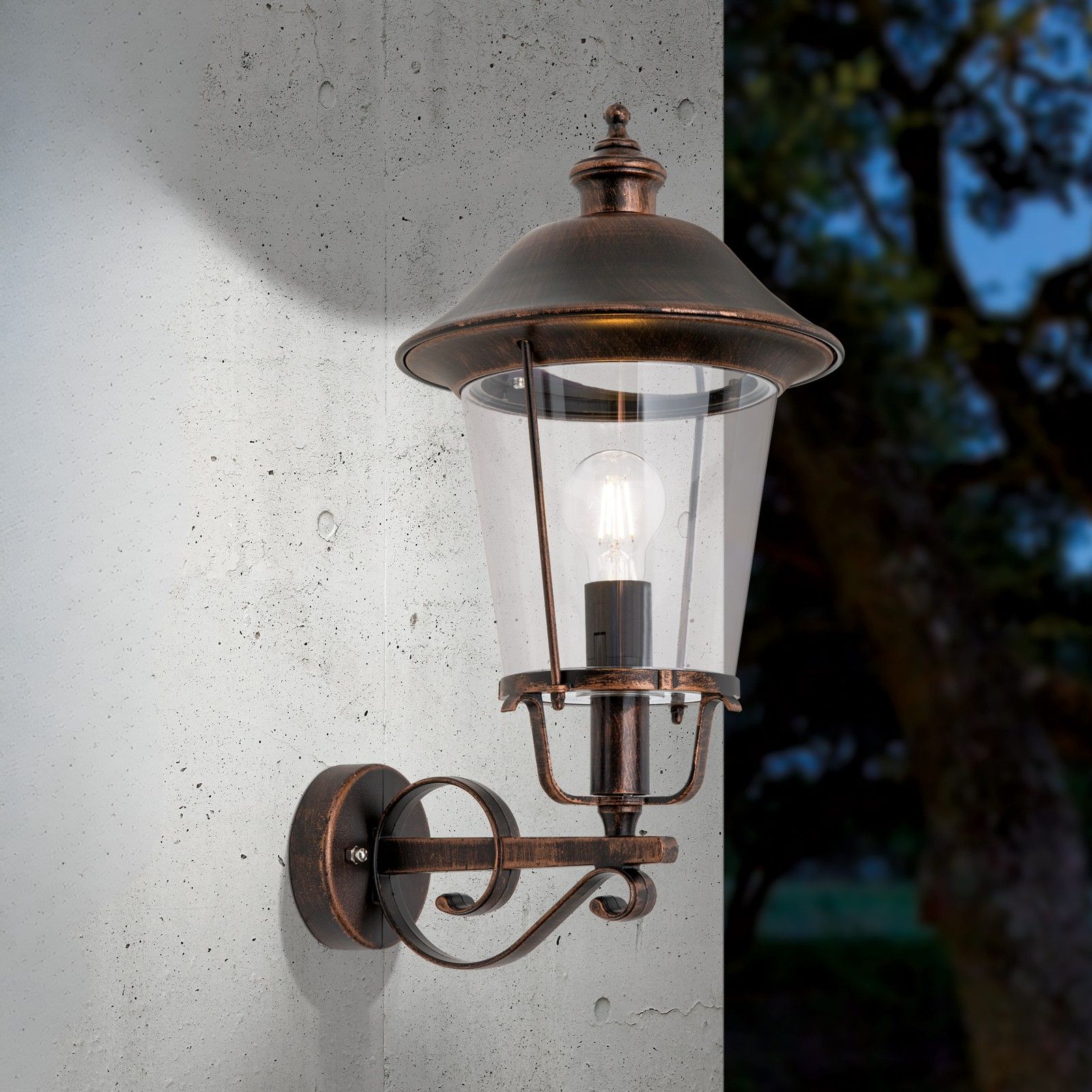 Venkovní světlo KENZO, černá měď, nahoru