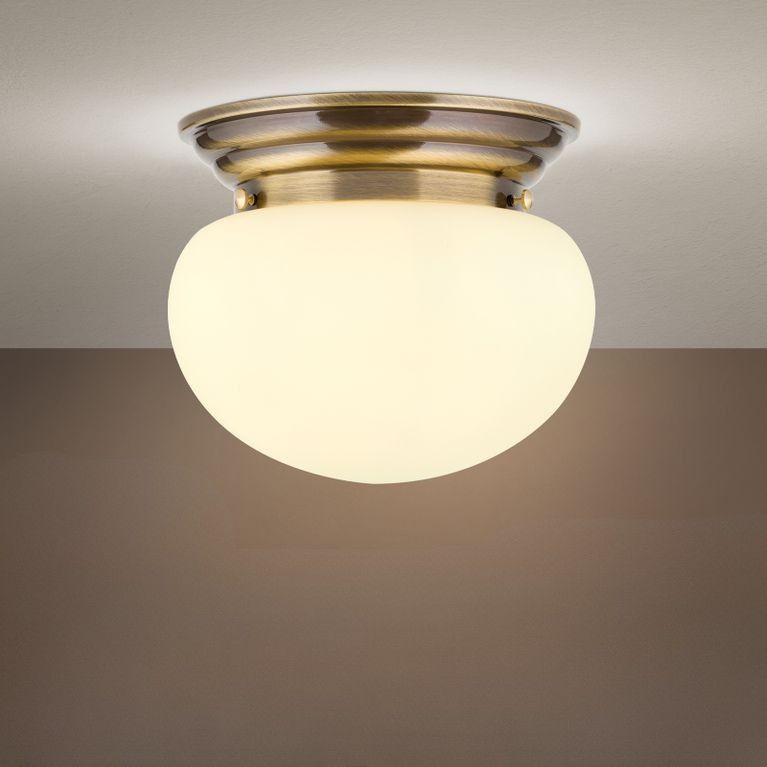 Deckenleuchte WIENER NOSTALGIE, Patina, mit champagne mattem Glas, 26cm