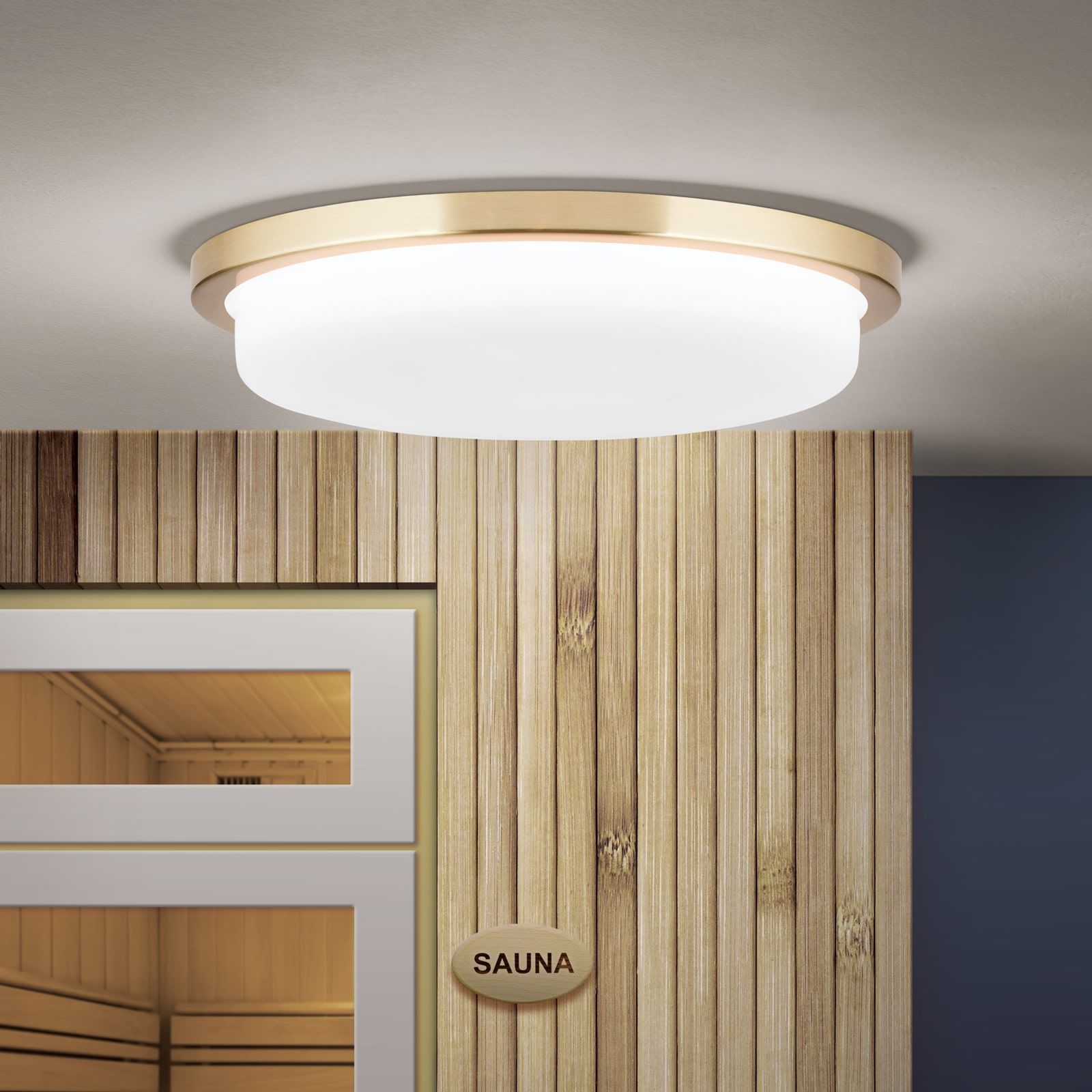 LEROX LED Ceiling Light, brass finish, Ø 30cm