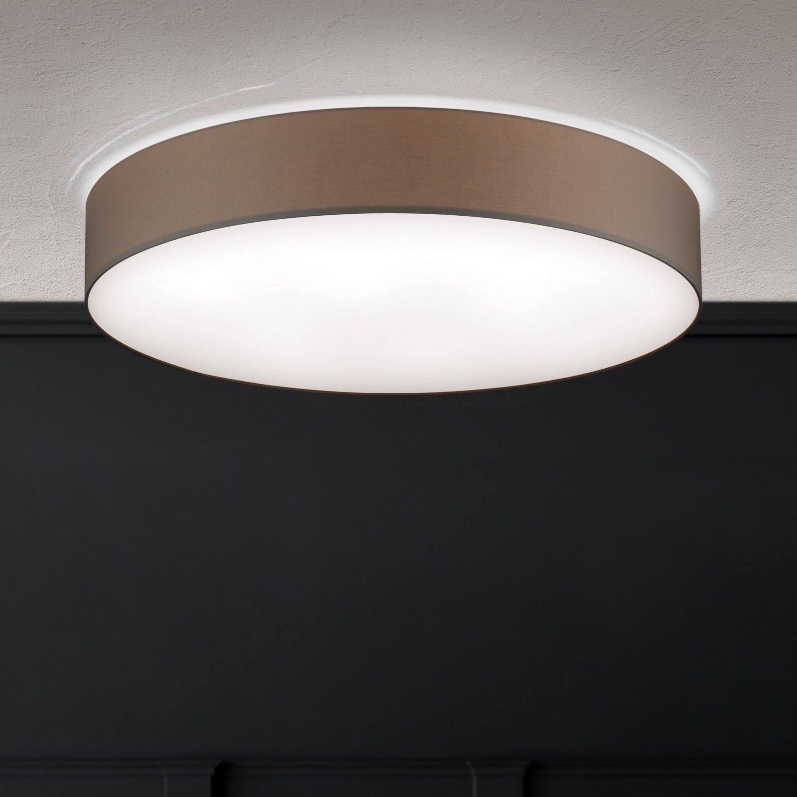 SHADE LED stropní svítidlo, s válcovým, hnědým stínidlem, Ø 80cm