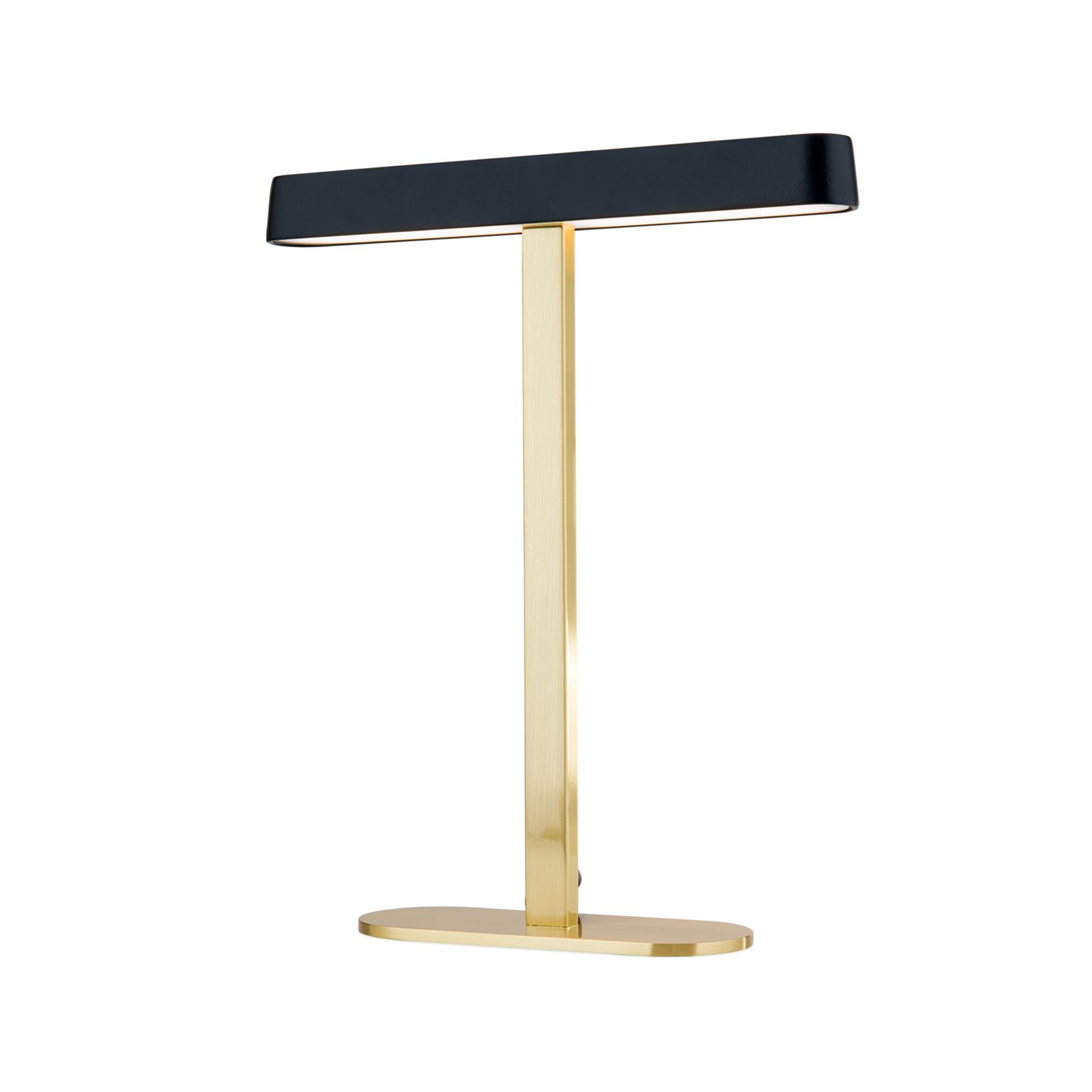 Contemporary Matt Gold And Clear Tube Table Lamp With Black Gold Shade