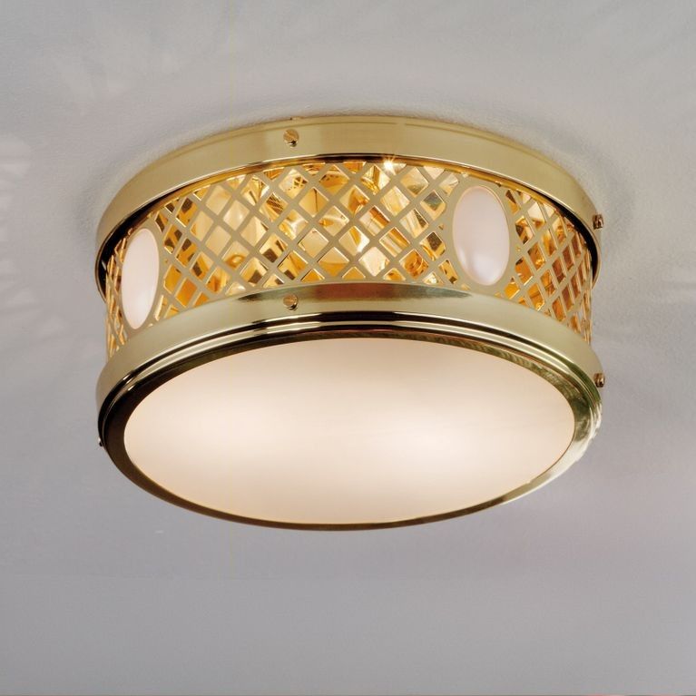 Round ceiling light ALT WIEN, shiny brass, 25cm