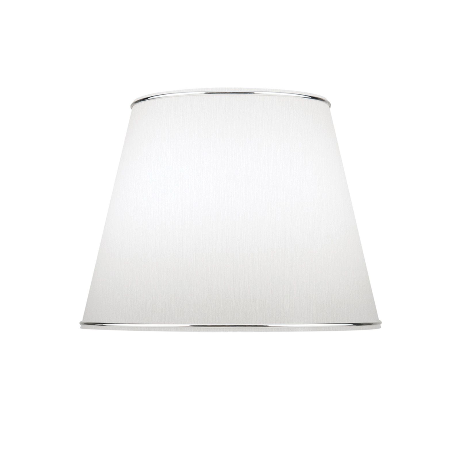 Textile shade OVUM 4-1229, Ø 290 mm, white with chrome-plated decorative border