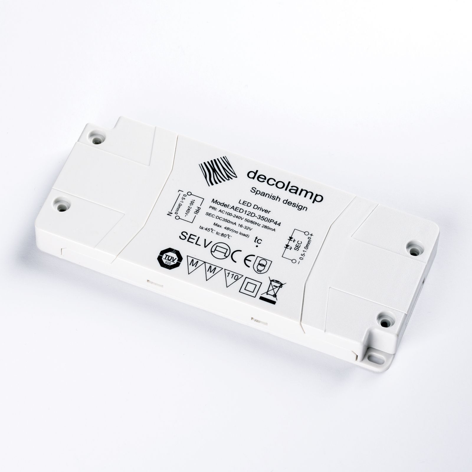 Driver 12m DECOLAMP AED 12D-350 IP44 12W, not dimmable