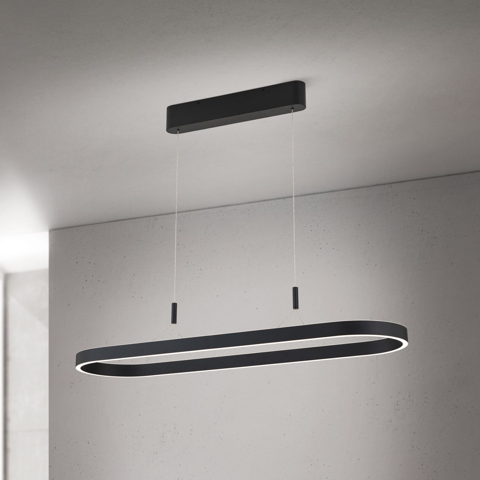 LED pendant lamp CARRARA, 120 cm, black