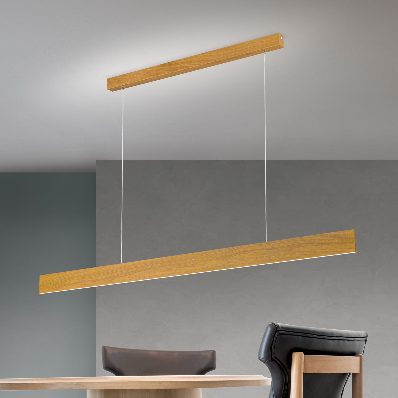 LED pendant lamp GIDEON up- & downlight, wooden look
