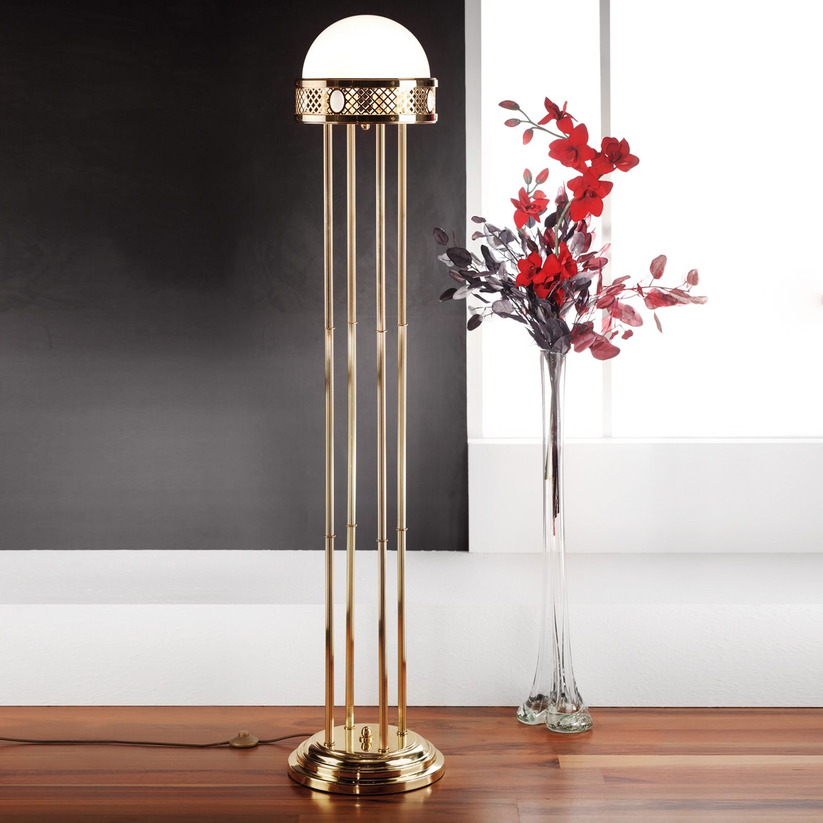 Floor lamp ALT WIEN, shiny brass