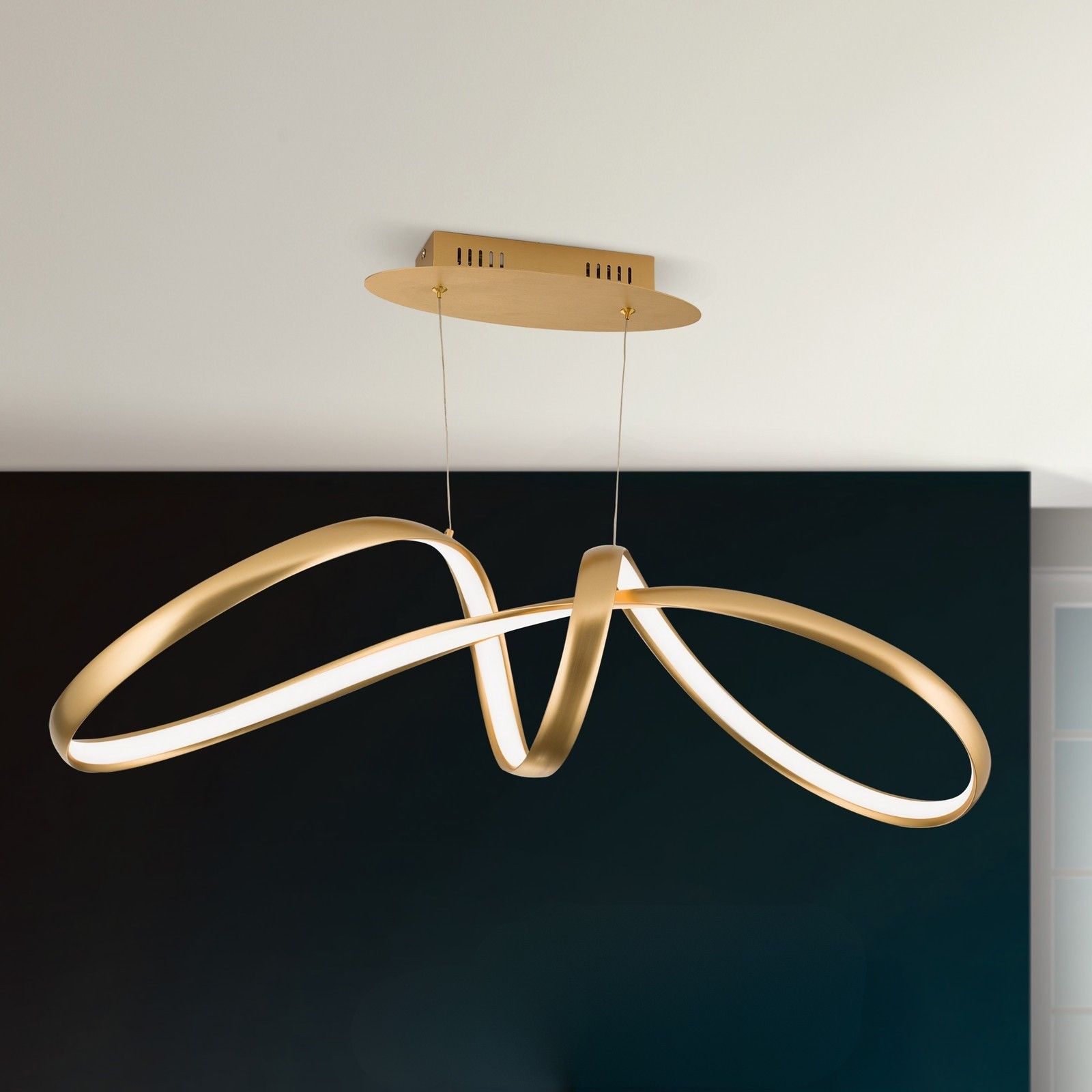 LED pendant lamp CIRCUS, brass matt