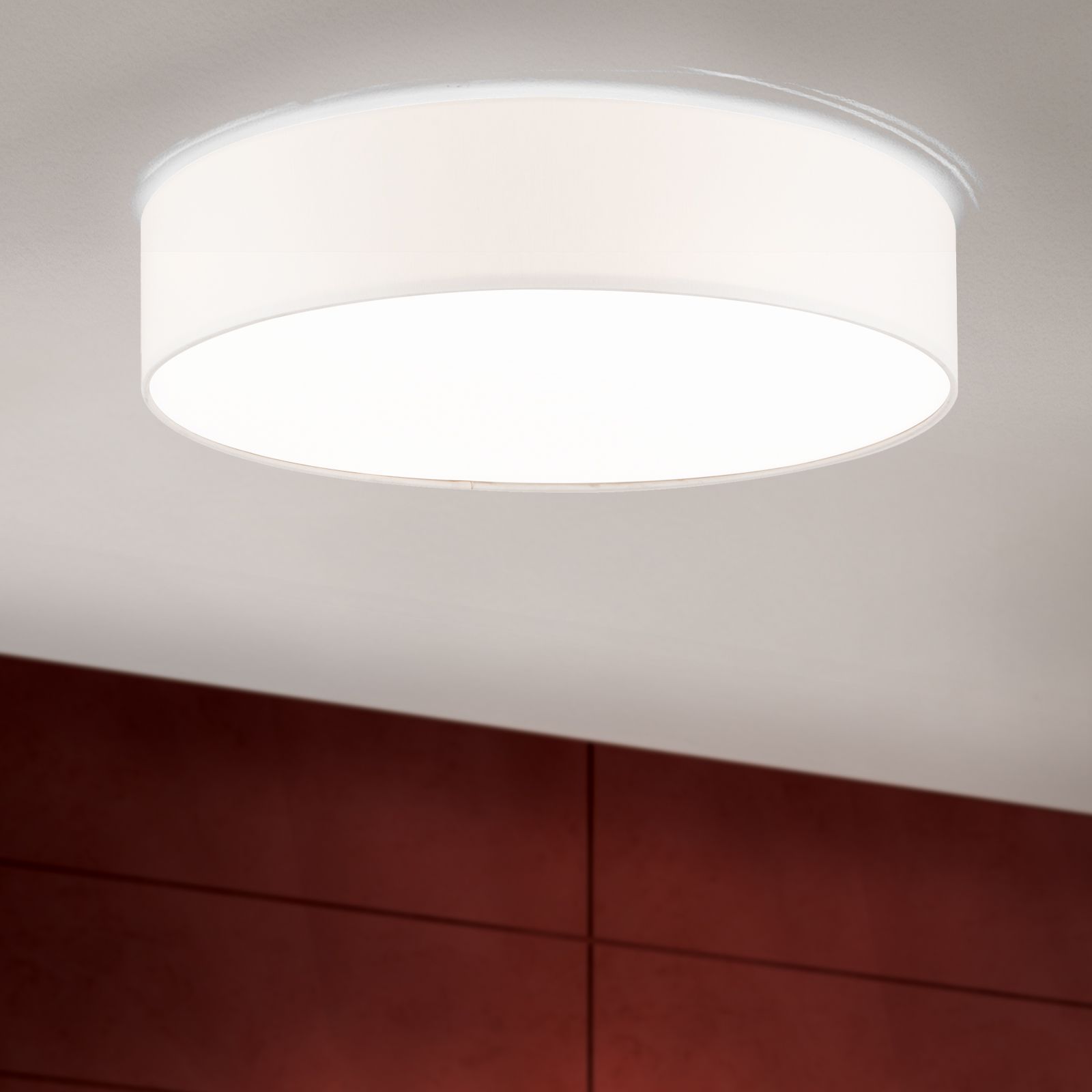 SHADE Ceiling Light, with cylindric, white lampshade, Ø 80cm