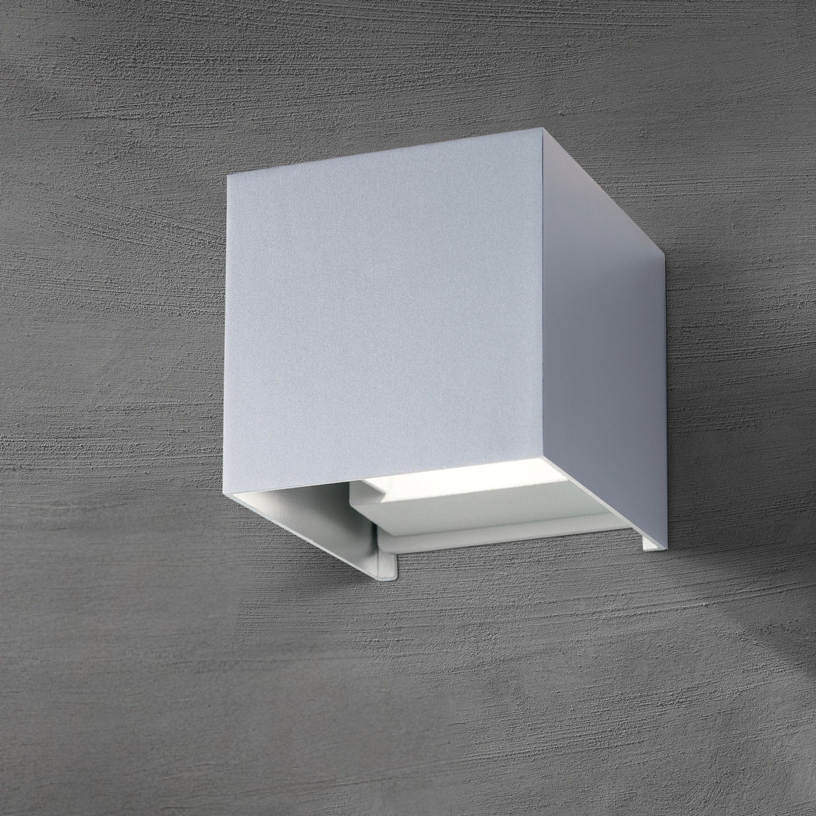 LED Wandleuchte CUBE, Alu-matt
