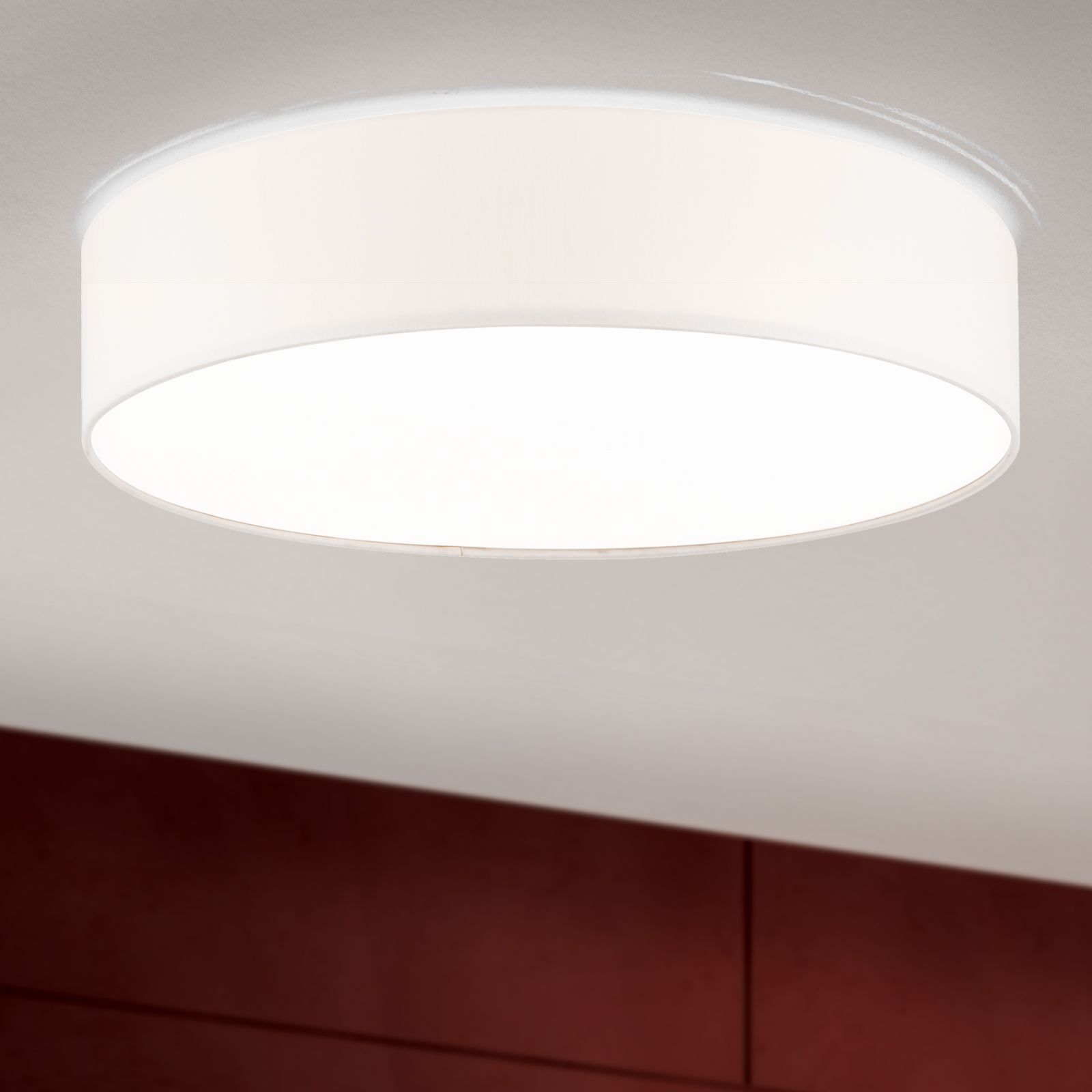 LED-Deckenleuchte SHADE, mit zylindrischem, weißem Schirm, Ø 100cm