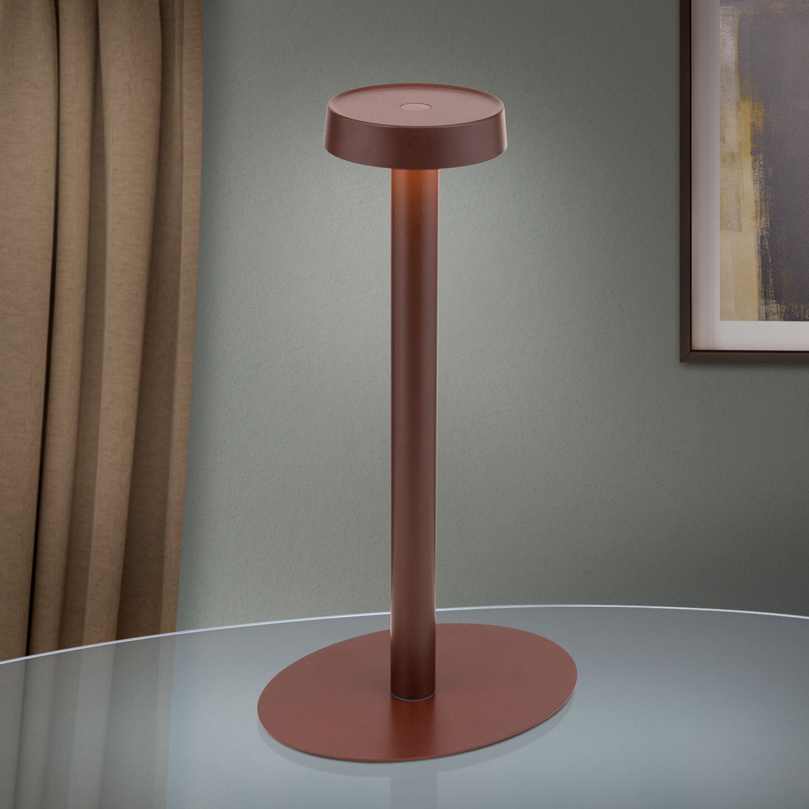 LED Akku Tischleuchte ILLUMI, braun
