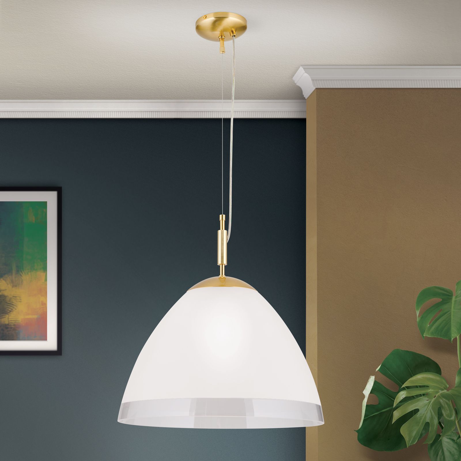 Pendant lamp OPALDESIGN, gold matt, 40 cm