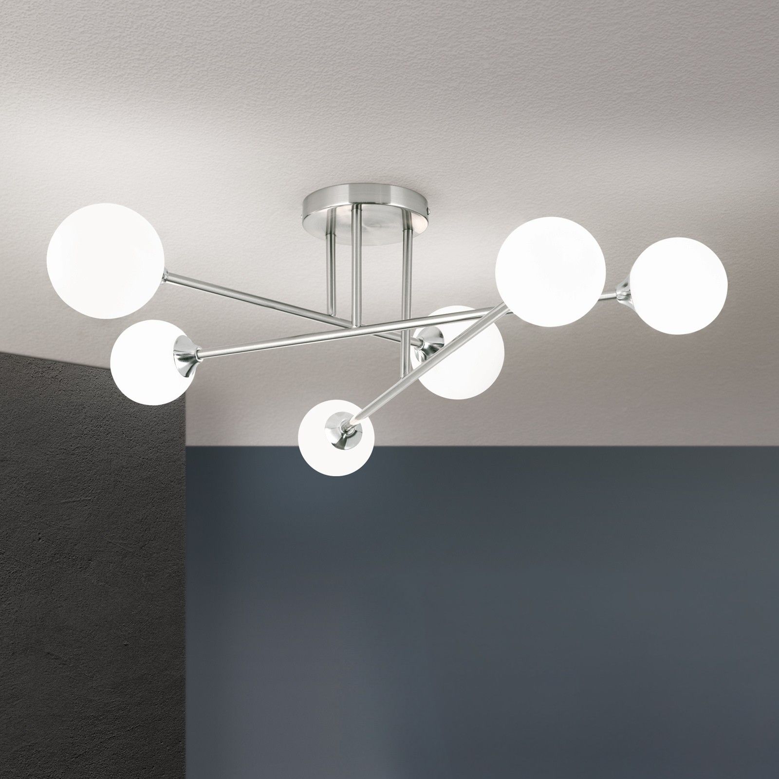 Stropní svítidlo SNOWWHITE, 6 žárovek, satén