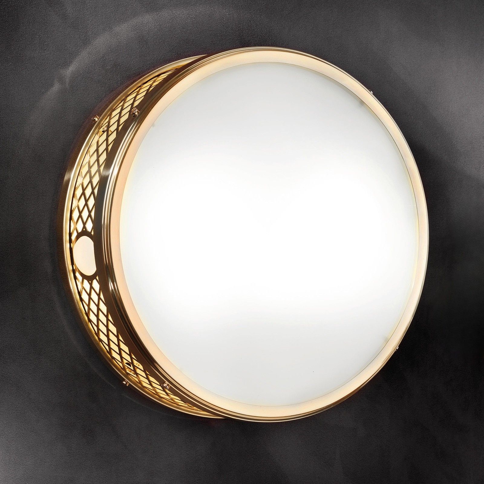 Round ceiling light ALT WIEN, shiny brass, 33cm