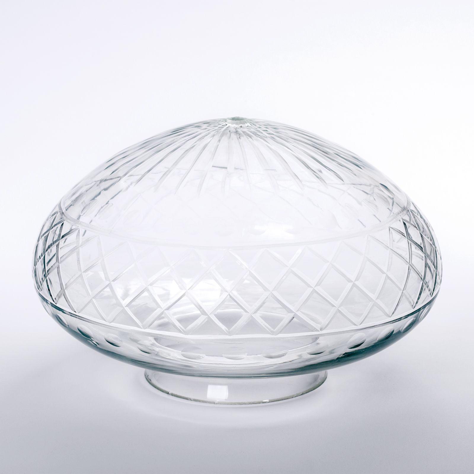 Glass lampshade BUDAPEST 415, Ø 220 mm, transparent polish decor
