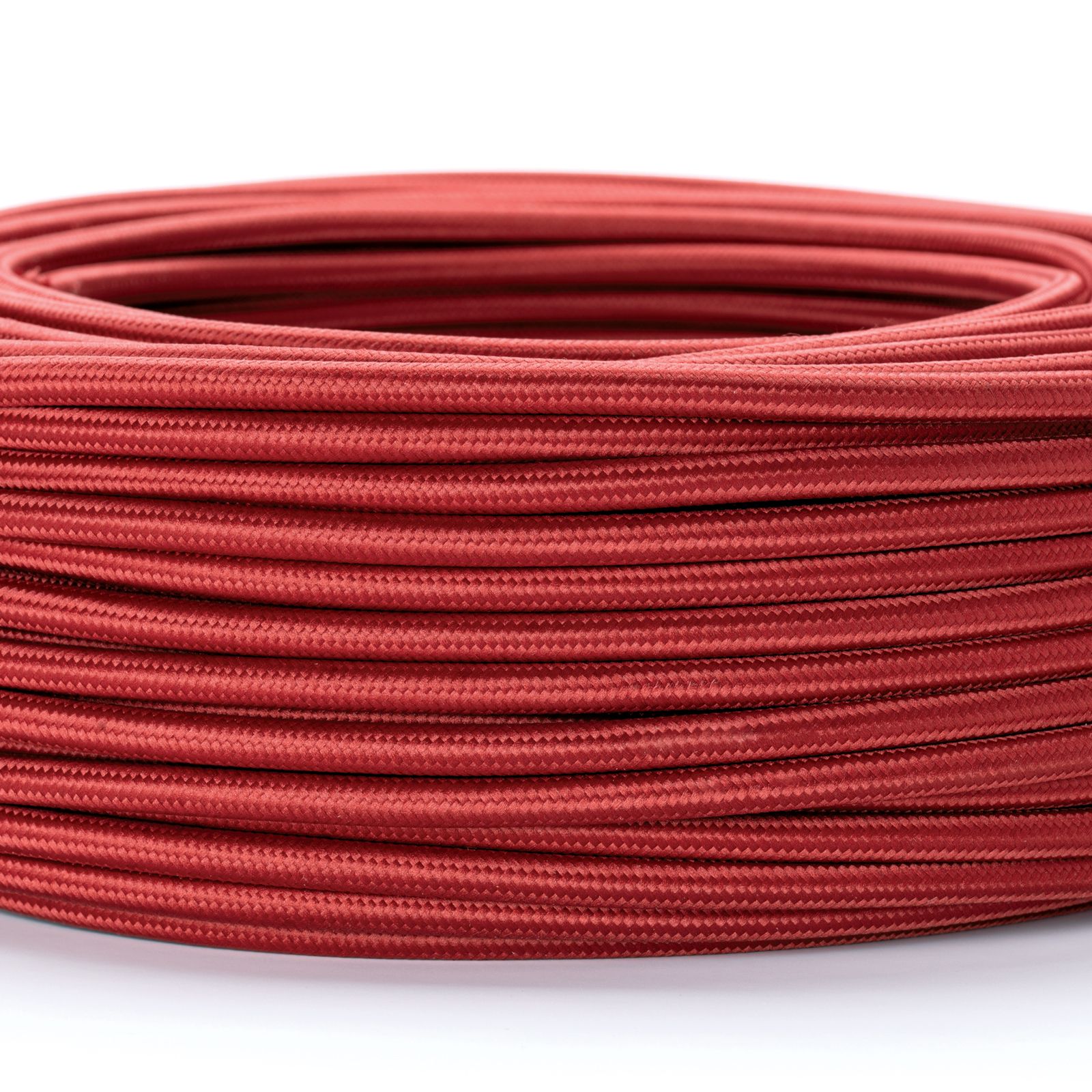 Kabel, Textil, 3x0,75mm², 1 m, Bordeaux