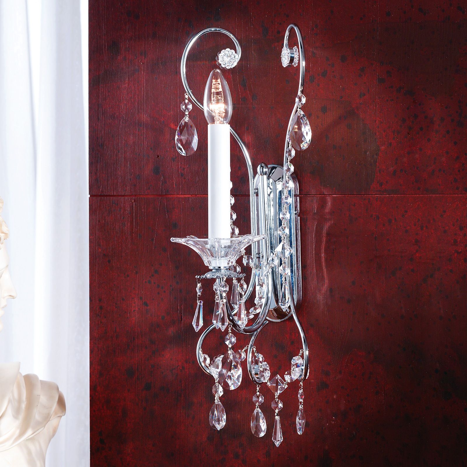 Wall light KATHARINA, 1-flame, chrome, H52cm