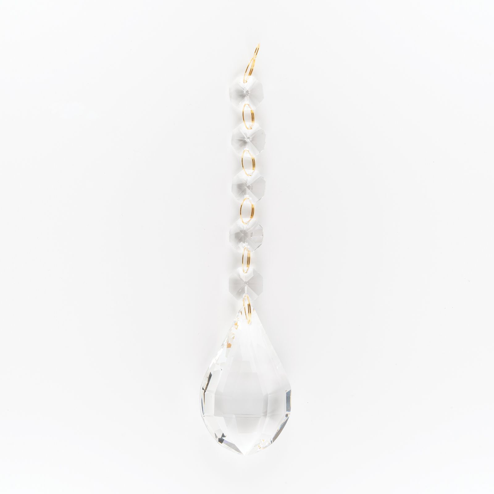 Chandelier crystal, 5 octagons and 1 almond, transparent